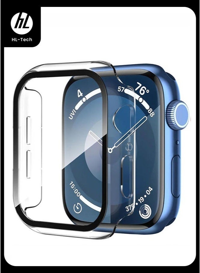 HL-Tech Apple Watch Series 11 10 case with Tempered Film Screen Protector, Full Protective Hard PC Bumper Touch Sensitive HD Screen Cover(46mm,Clear) - Image 1